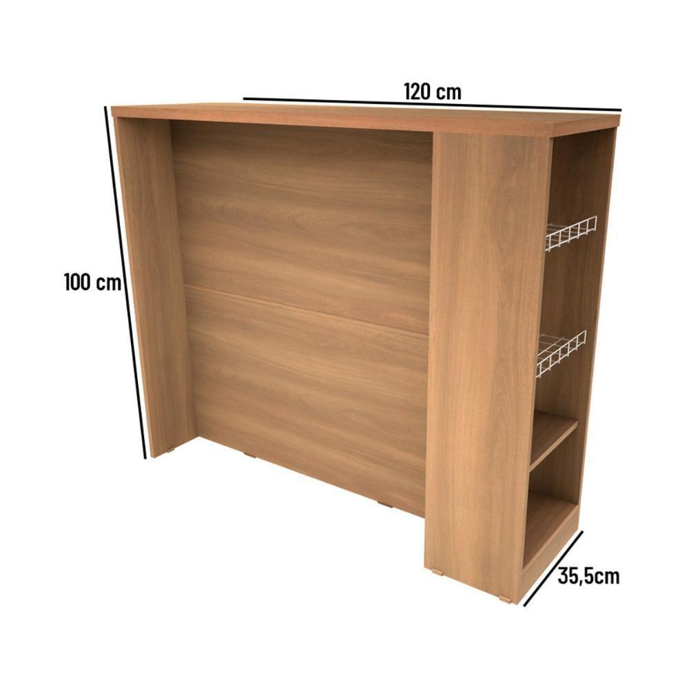 Bancada Balcão De Cozinha Com Fruteiras Laterais 120cm Multimóveis Cr20374 Freijó - 3