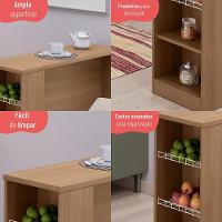 Bancada Balcão De Cozinha Com Fruteiras Laterais 120cm Multimóveis Cr20374 Freijó