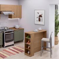 Bancada Balcão De Cozinha Com Fruteiras Laterais 120cm Multimóveis Cr20374 Freijó - 5