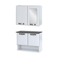 Conjunto Gabinete De Banheiro Com Espelheira Suspenso 70,5cm Multimóveis Cr10144 Branco - 2
