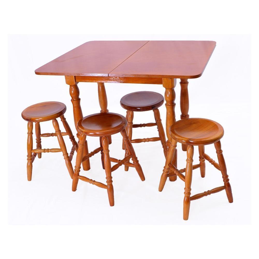 Conjunto Sala De Jantar Com Mesa Dobrável E 4 Banquetas Multimóveis Cr50117 Mel - 3