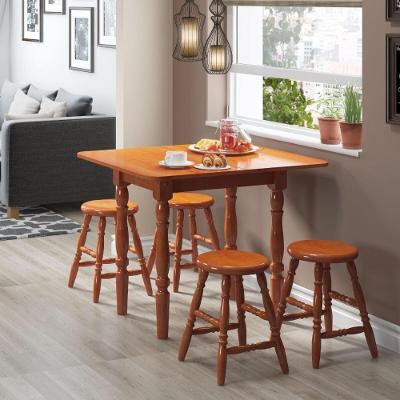 Conjunto Sala de Jantar Cr50117 4 Lugares Tampo em MDP Mesa Dobrável com 4 Banquetas Mel