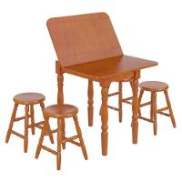 Conjunto Sala De Jantar Com Mesa Dobrável E 4 Banquetas Multimóveis Cr50117 Mel - 5