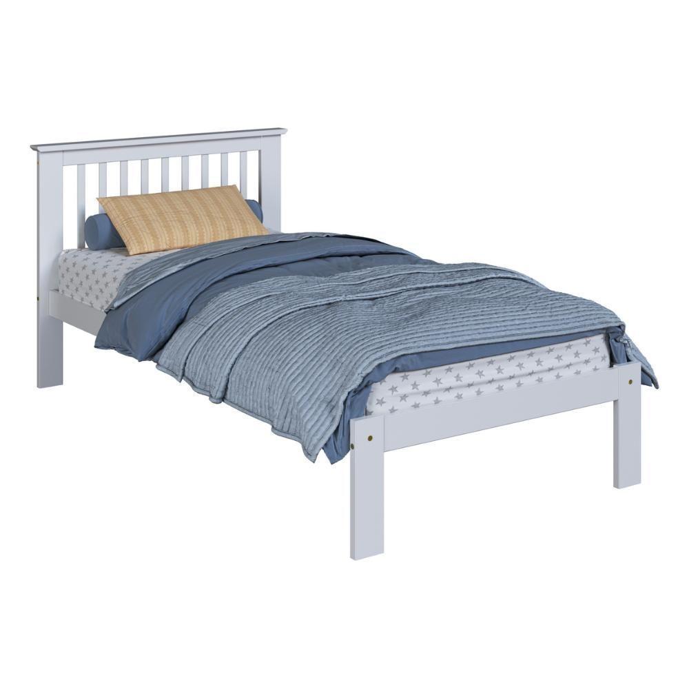 Cama De Solteiro De Madeira Maciça Para Colchão 88x188cm Multimóveis Cr35274 Branco - 2
