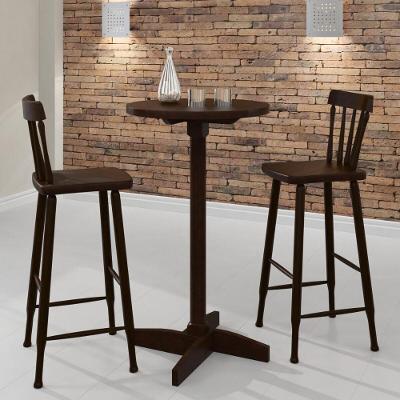 Conjunto Jantar Bar Cr50119 2 Lugares Tampo em MDP Amadeirado Mesa 100x60x60cm com Banquetas Altas