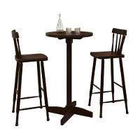 Conjunto Sala De Jantar-bar Com Mesa E 2 Banquetas Altas Cr50119 Castanho - 2