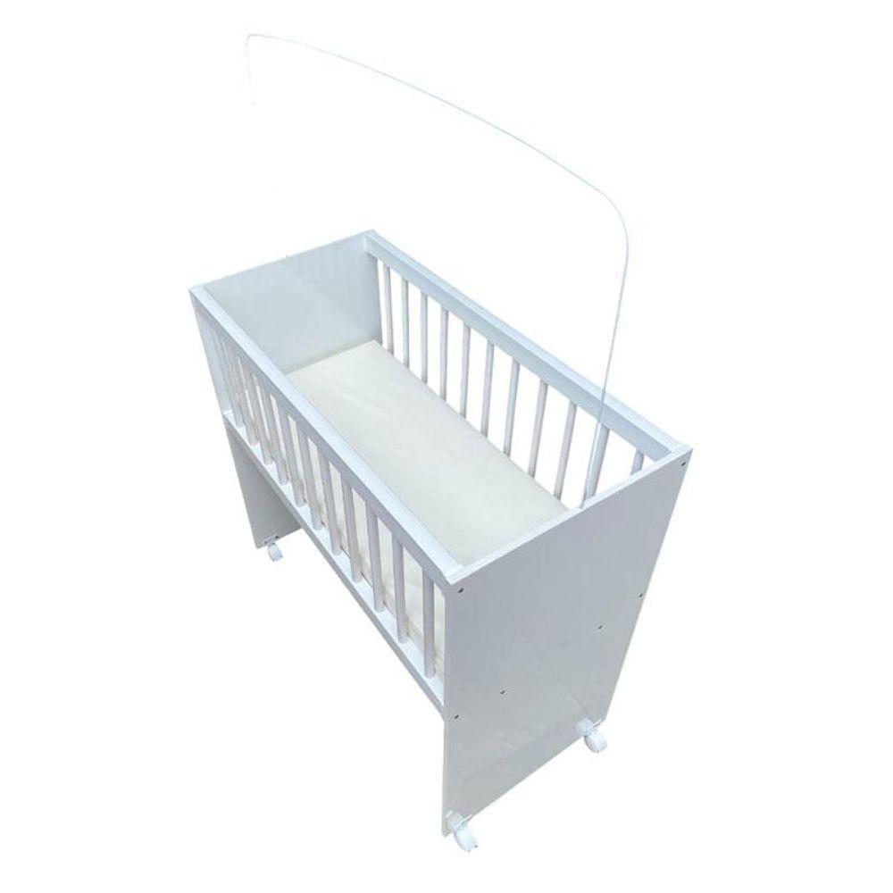 Mini Berço Moisés Alegria Branco Brilho Com Colchão - Veronez - 7