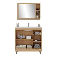 Gabinete De Banheiro Com Cuba E Espelheira 80cm Multimóveis Cr10134 Carvalho Nature-arenas - 6