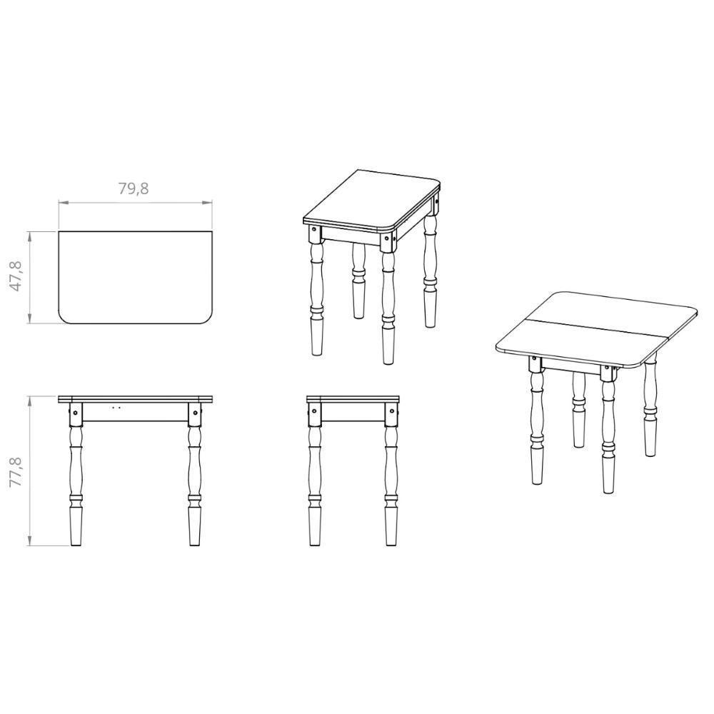 Mesa De Jantar Dobrável 79,8cm Multimóveis Cr50112 Mel - 2
