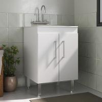 Tanque De Lavanderia 45 Litros Com Gabinete 2 Portas Multimóveis Cr30038 Branco - 1