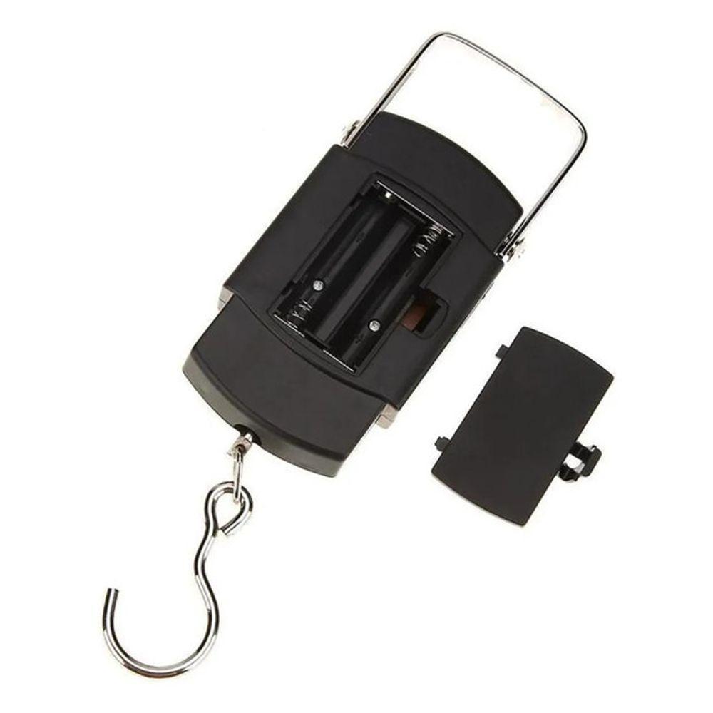 Balança Portátil Digital De Mão Com Gancho Mala Bagagem Pesca Alça Mala Até 50kg Alta Precisão Preto - 5