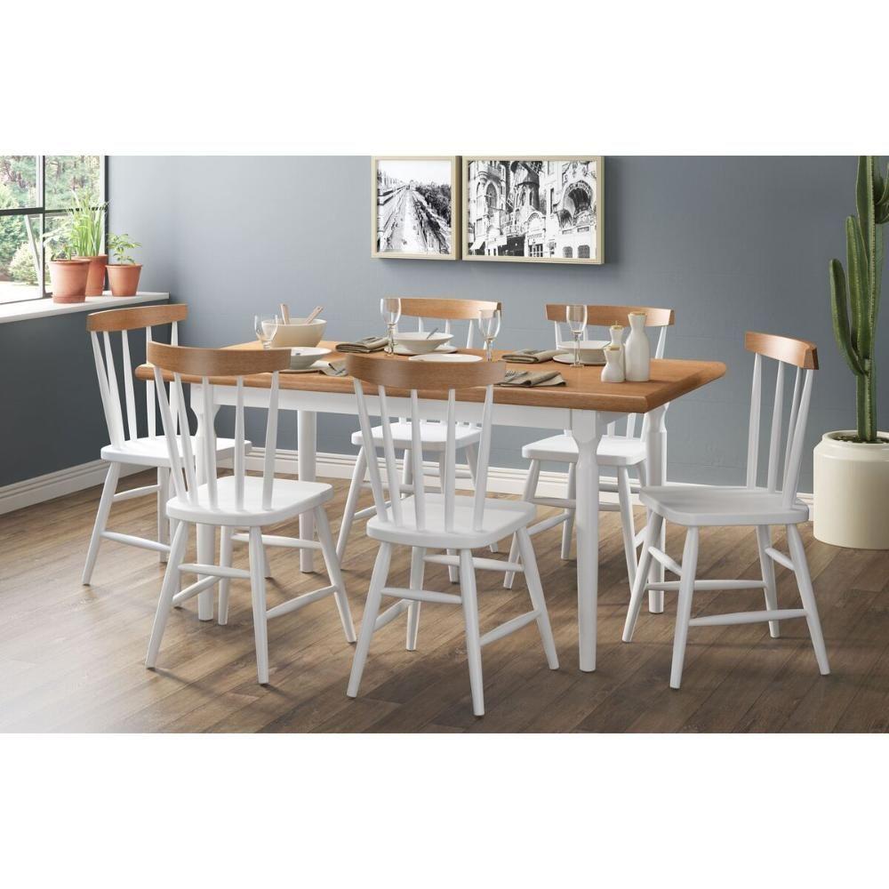 Mesa De Jantar Retangular 6 Lugares 160cm Multimóveis Cr50111 Branco-natural - 2
