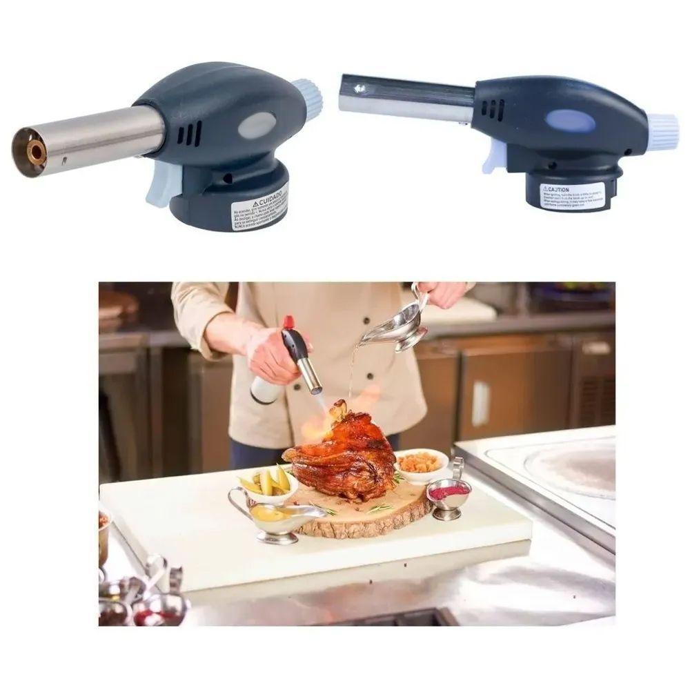 Maçarico Culinário Gás Multiuso Portátil Profissional Gourmet Controle Manual Regulagem Da Chama - 4