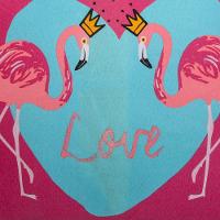 Fronha Portallar Malha 100% Algodão Estampa Localizada Flamingos 48cmx68cm Branco - 2