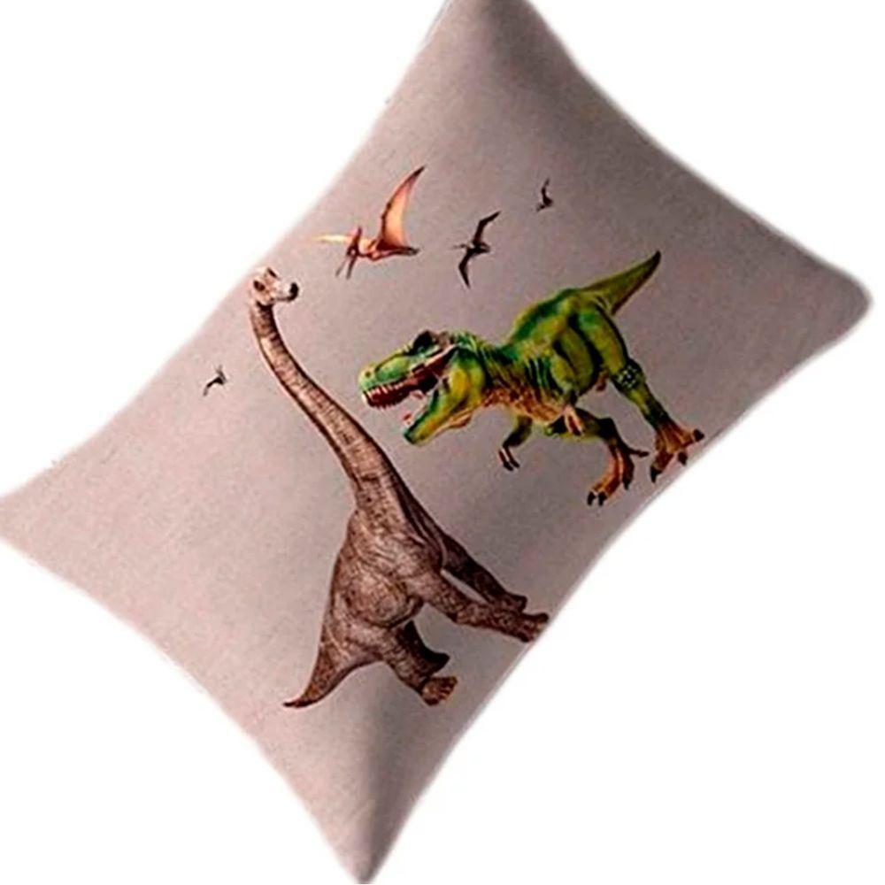 Fronha Portallar Malha 100% Algodão Estampa Localizada Jurassic 48cmx68cm Branco - 3
