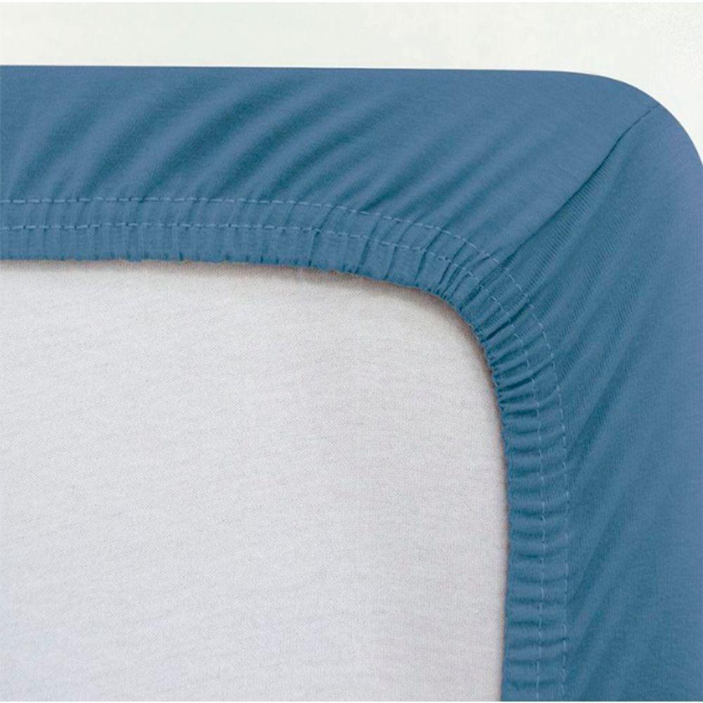 Jogo De Cama Buettner Queen Malha 100% Algodao Liso 3 Peças Image Azul - 3