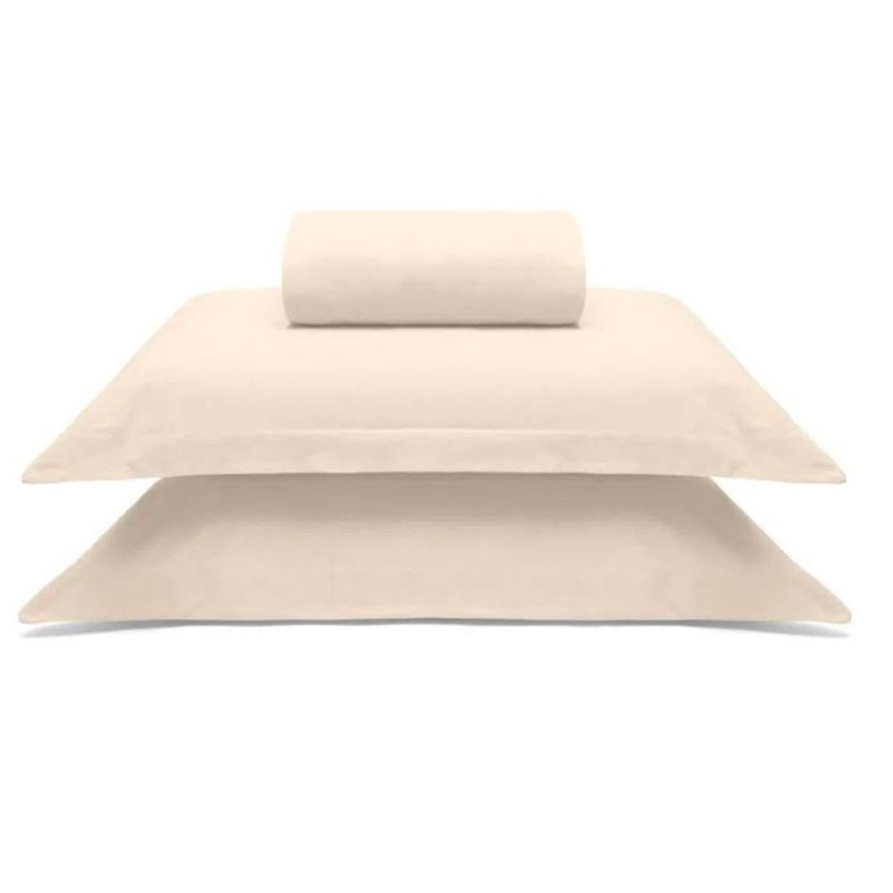 Jogo De Cama Buettner King Malha 100% Algodao Liso 3 Peças Image Perola - 1