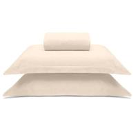 Jogo De Cama Buettner King Malha 100% Algodao Liso 3 Peças Image Perola - 1