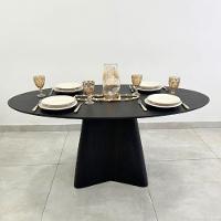 Mesa de Jantar Cone Lazo Oval 160x90cm Preto Ébano - 2