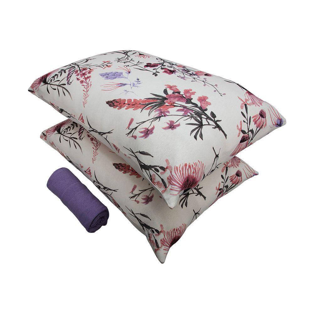 Jogo De Cama King Portallar Malha 100% Algodão Londres 3 Peças Violeta - 2