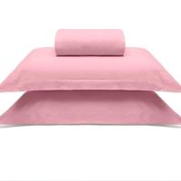 Jogo De Cama Buettner Queen Malha 100% Algodao Liso 3 Peças Image Rose - 1