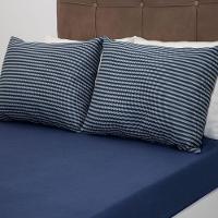 Jogo De Cama King Portallar Malha 100% Algodão Varsóvia 3 Peças Azul - 3