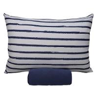 Jogo De Cama Portallar Solteiro Malha 100% Algodão Premiun Classic Paula 2 Peças Azul - 1