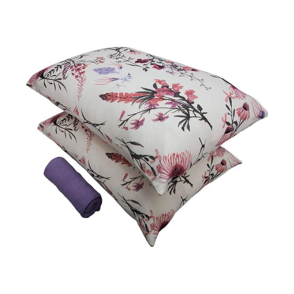 Jogo De Cama Casal Portallar Malha 100% Algodão Londres 3 Peças Violeta - 2