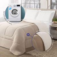 Coberdrom Cobertor Queen 1 Peça Maya Manta Soft E Sherpa De Carneiro 100% Poliéster - Bege - 2