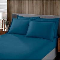 Jogo De Cama Buettner Casal Malha 100% Algodao Liso 3 Peças Image Azul - 2
