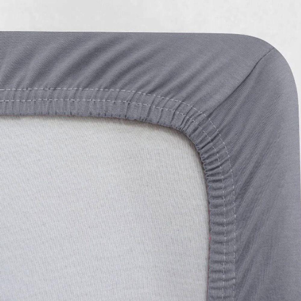 Jogo De Cama Buettner King Malha 100% Algodao Liso 3 Peças Image Cinza - 3