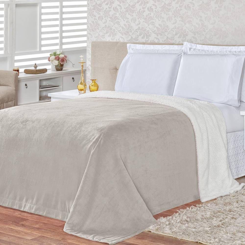 Cobertor Pele De Carneiro Sherpa Alaska King 01 Peça - Cinza - 1