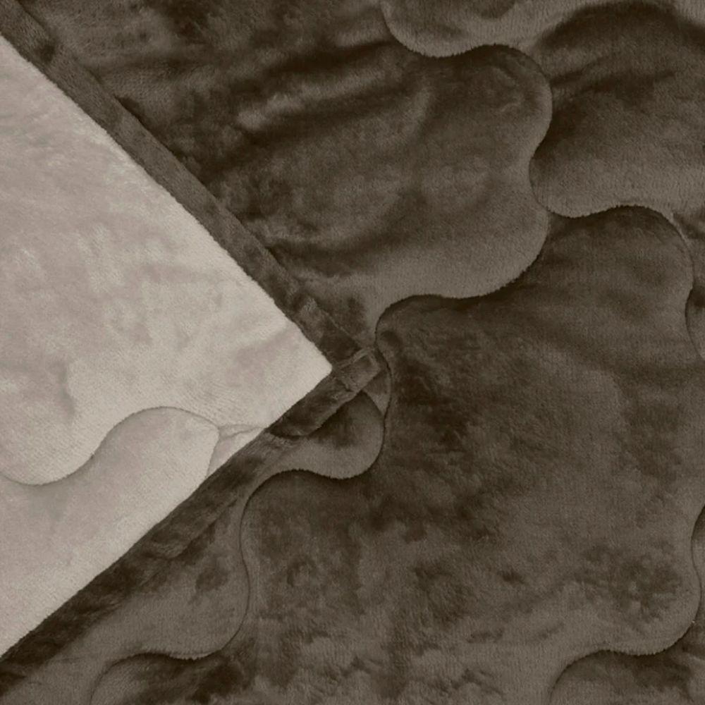Edredom Buettner Solteiro Plush Flannel 100% Poliéster Dupla Face 160mx240m Chocolate Escuro E Chocolate Claro - 4