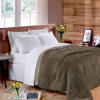 Edredom Buettner Solteiro Plush Flannel 100% Poliéster Dupla Face 160mx240m Chocolate Escuro E Chocolate Claro - 2