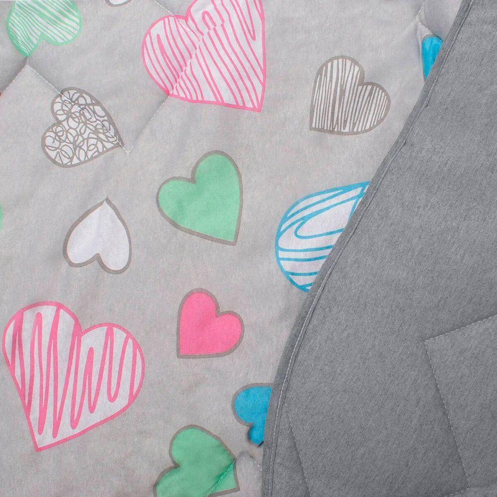 Edredom Buettner Solteiro Malha 100% Algodão Basic Estampado Amores 150mx220m Cinza - 2