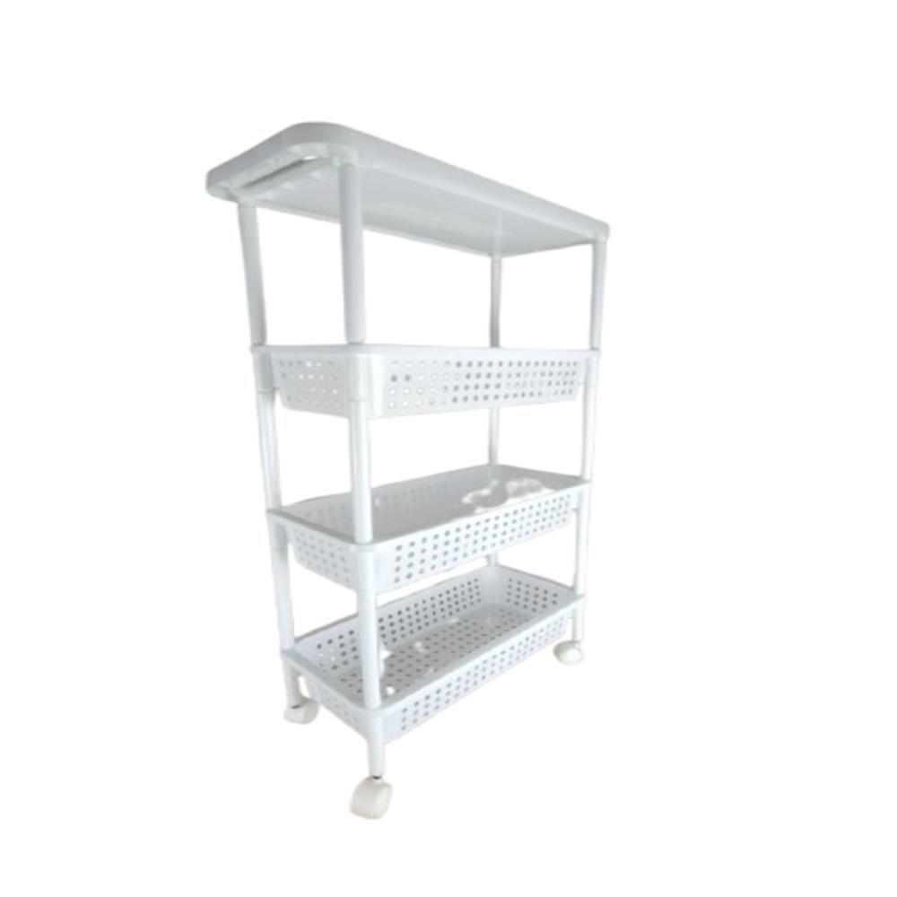 Carrinho Organizador 4 Prateleiras Multiuso – Para Quarto, Sala, Varanda Branco - 7
