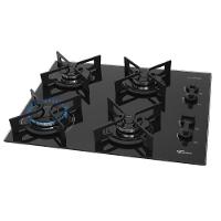 Cooktop A Gás Fischer 4 Bocas Fit Line Trempe Iron Preto Bivolt - 3