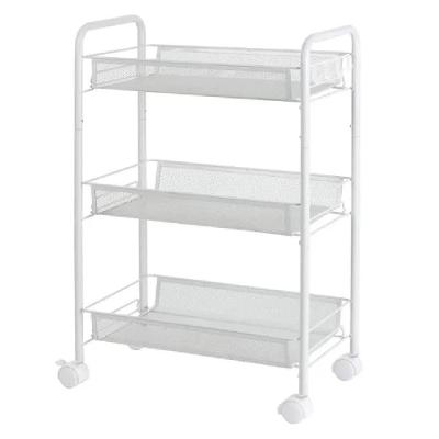 Organizador Multiuso 3 Cestos -fruteira, Porta Cosméticos E Acessórios Com Rodinhas Branco!