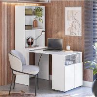 Armário Multifuncional Com Escrivaninha Retrátil Para Escritório Duo Branco Kit's Paraná - 2