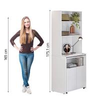 Armário Multifuncional Com Escrivaninha Retrátil Para Escritório Duo Branco Kit's Paraná - 6