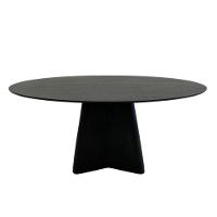 Mesa De Jantar Cone Lazo Oval 140x90 Cm Tampo Ébano Base Ébano Preto - 5