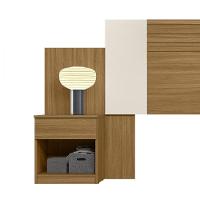 Cabeceira Araguaia Com Mesa De Cabeceira E 2 Gavetas Freijo/off White/cinza - 3