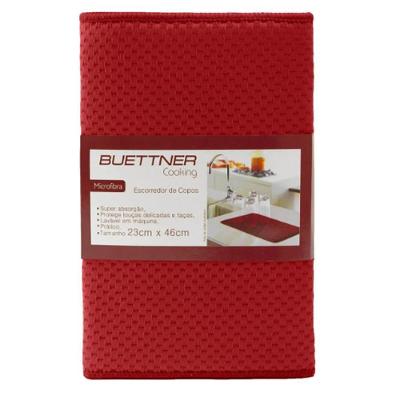 Escorredor Para Copos Buettner Liso Microfibra 23cmx46cm Vermelho