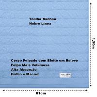 Jogo De Toalha Buettner Linea Nobre 100% Algodão Fio Penteado 5 Peças Azul Jeans E Branco