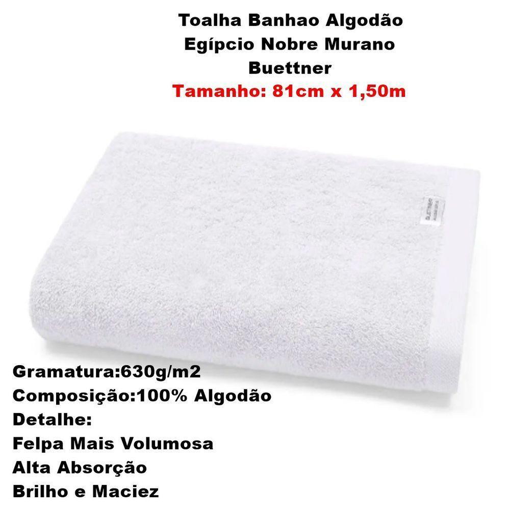 Jogo De Toalha Buettner Murano 5 Peças Algodão Egípcio Nobre Branco - 4