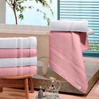 Jogo De Toalha Buettner Algodão Egípcio Nobre 5 Peças Aliance Dusty Rose E Branco - 3