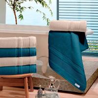 Jogo De Toalha Buettner Algodão Egípcio Nobre 5 Peças Aliance Dusty Marinho E Palha - 2