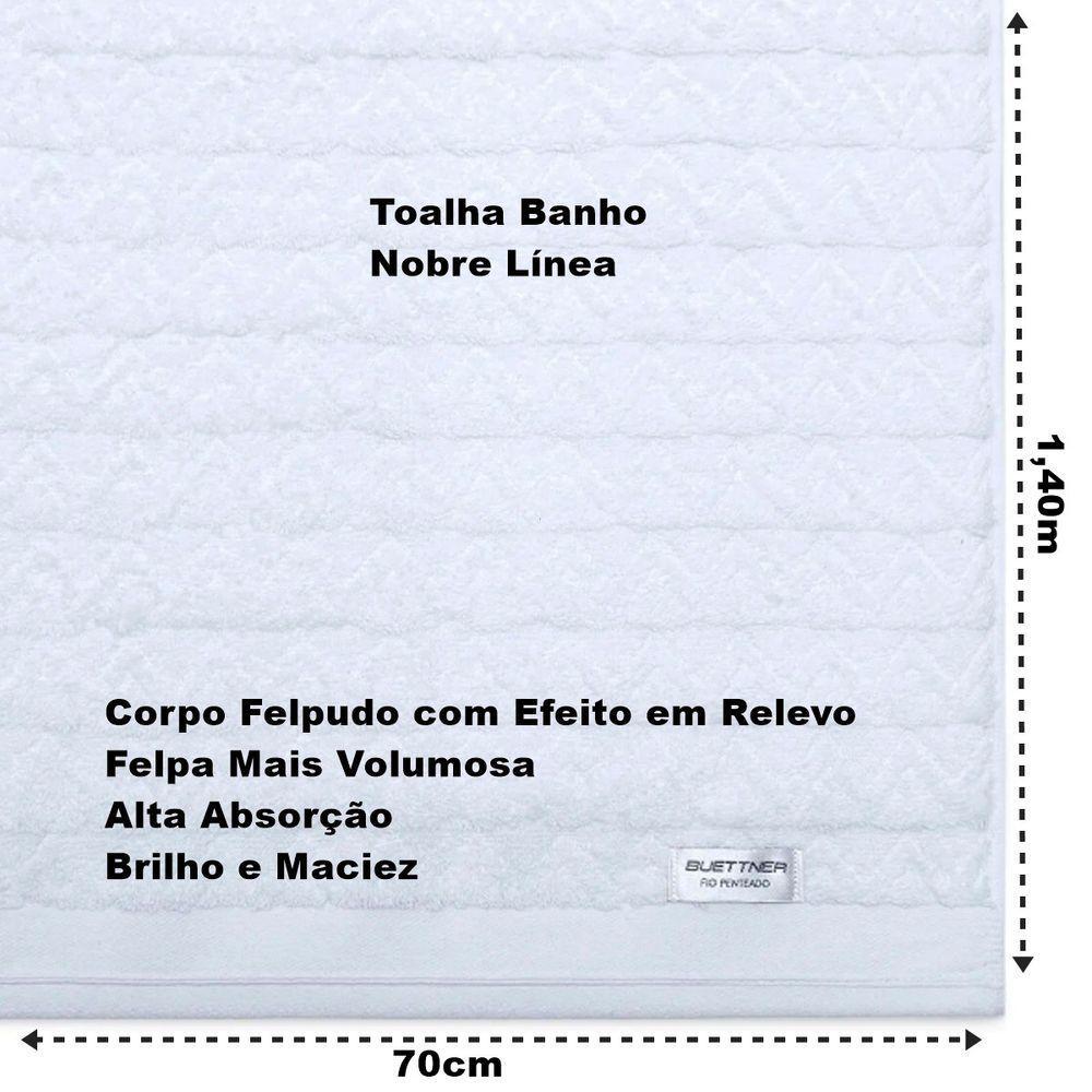 Toalha Banho Buettner Nobre 100% Algodão Fio Penteado Línea 70cm X 1,40m Branco - 3