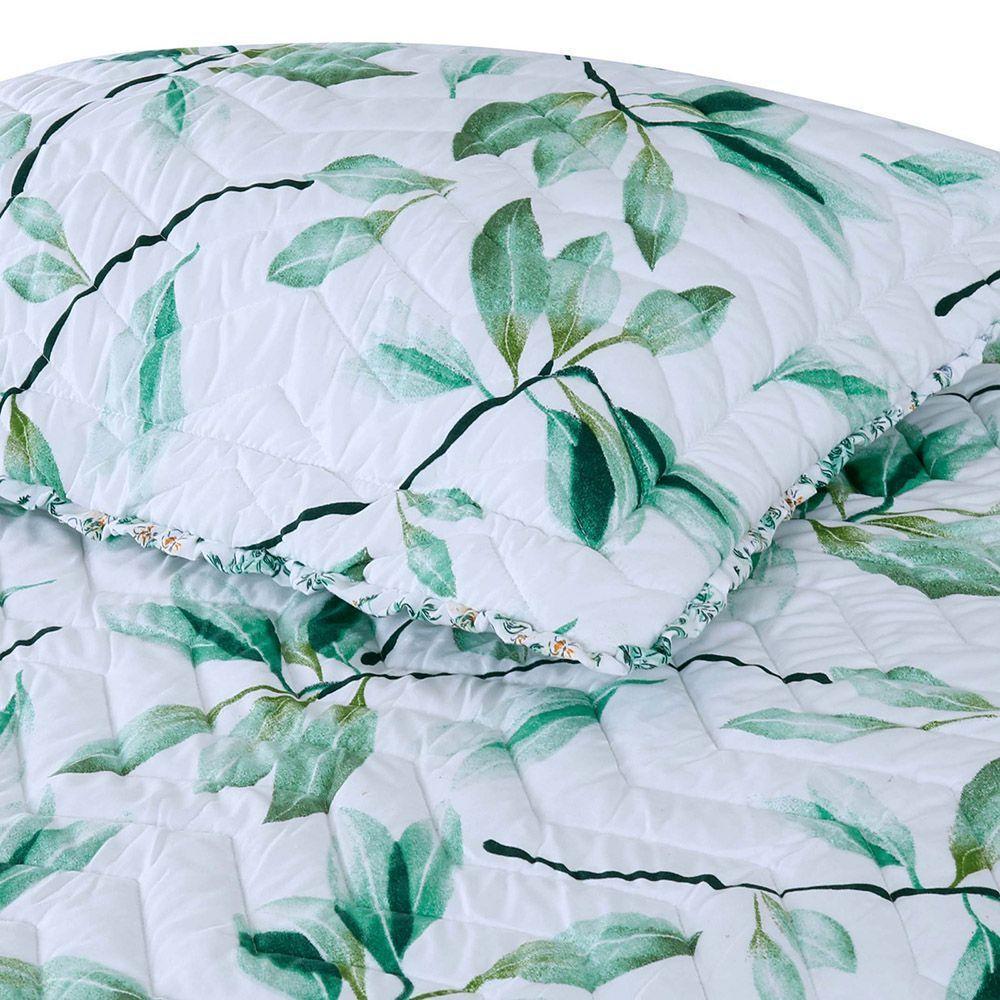 Kit Cobre Leito Colcha Topázio King Dupla Face 3 Peças - Esmeralda - 100% Poliéster - 2