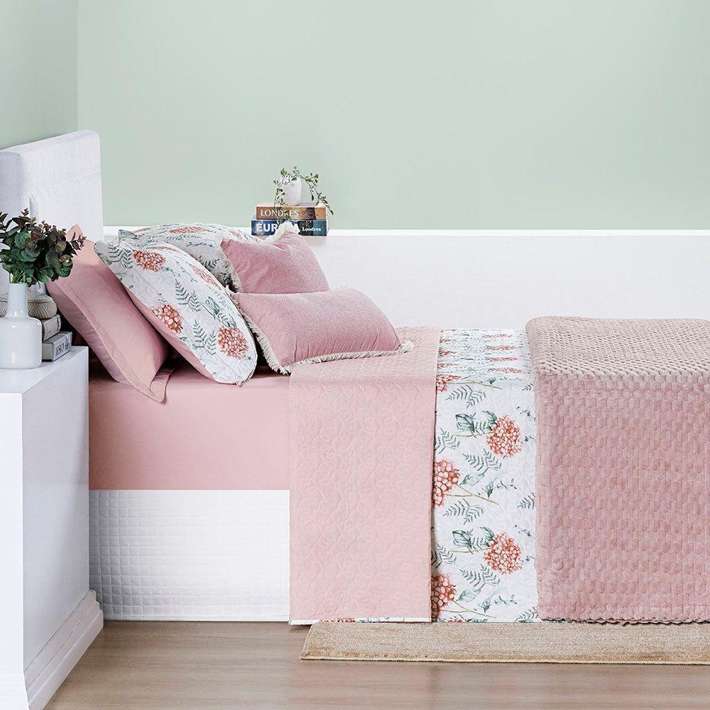 Cobre Leito Queen Sensuale 3 Peças Hortência - 80% Algodão 20% Poliéster - 3